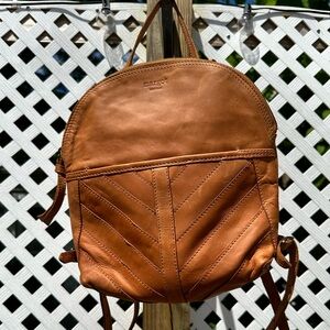 Margot camel colored leather backpack